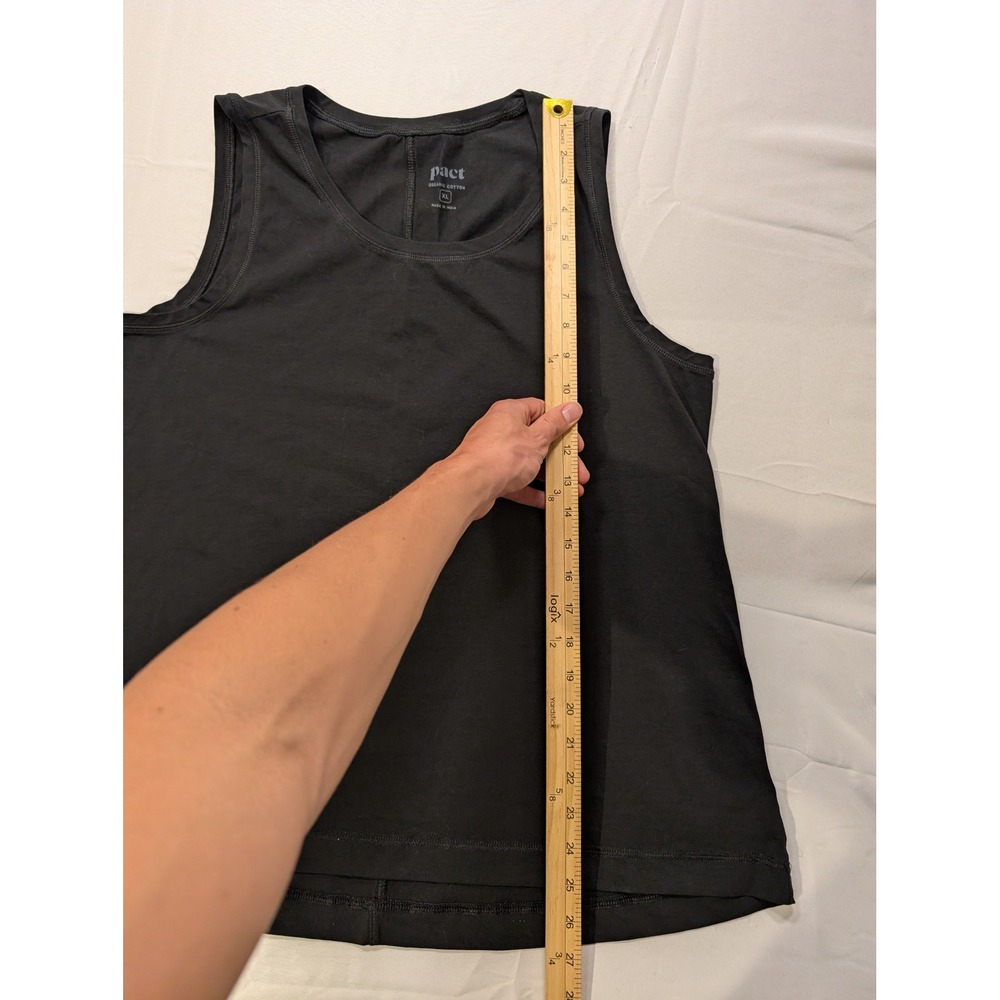Pact Women XL Organic Cotton Stretch Tank Top Black Scoop Sleeveless Spring - Picture 7 of 12